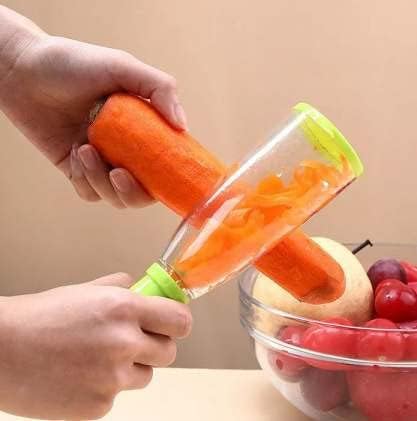 Pack of 2 Smart Multifunctional Vegetable/Fruit Peeler for Kitchen with Containers, Stainless Steel Blade