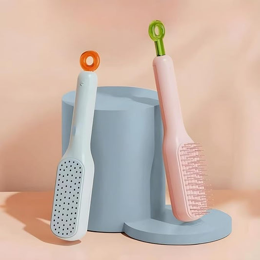 Self-Cleaning Anti-Static Massage Comb | Easy Self Cleaning Hairbrush