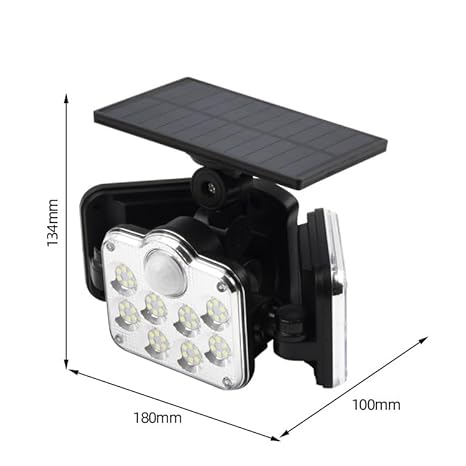 Outside 3 mode Solar Outdoor Lights 2000LM 177 LED Security Lights with Remote Control, 3 Heads Motion Sensor Lights, IP65 Waterproof, 270° Wide Angle Flood Wall Lights -white Shade