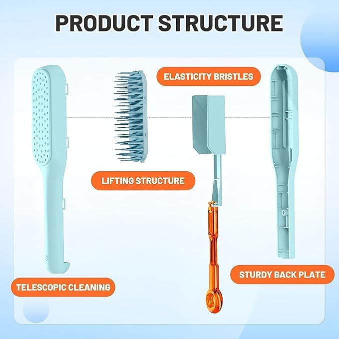 Self-Cleaning Anti-Static Massage Comb | Easy Self Cleaning Hairbrush